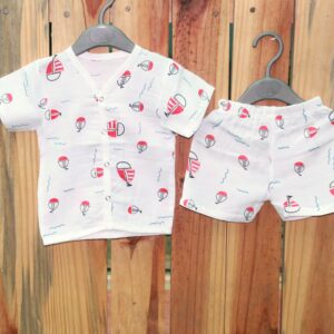 Baby Half  Sleeves Jhabla  With Shorts