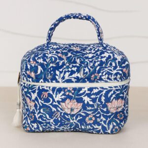 Vanity Pouch- Blue paisley