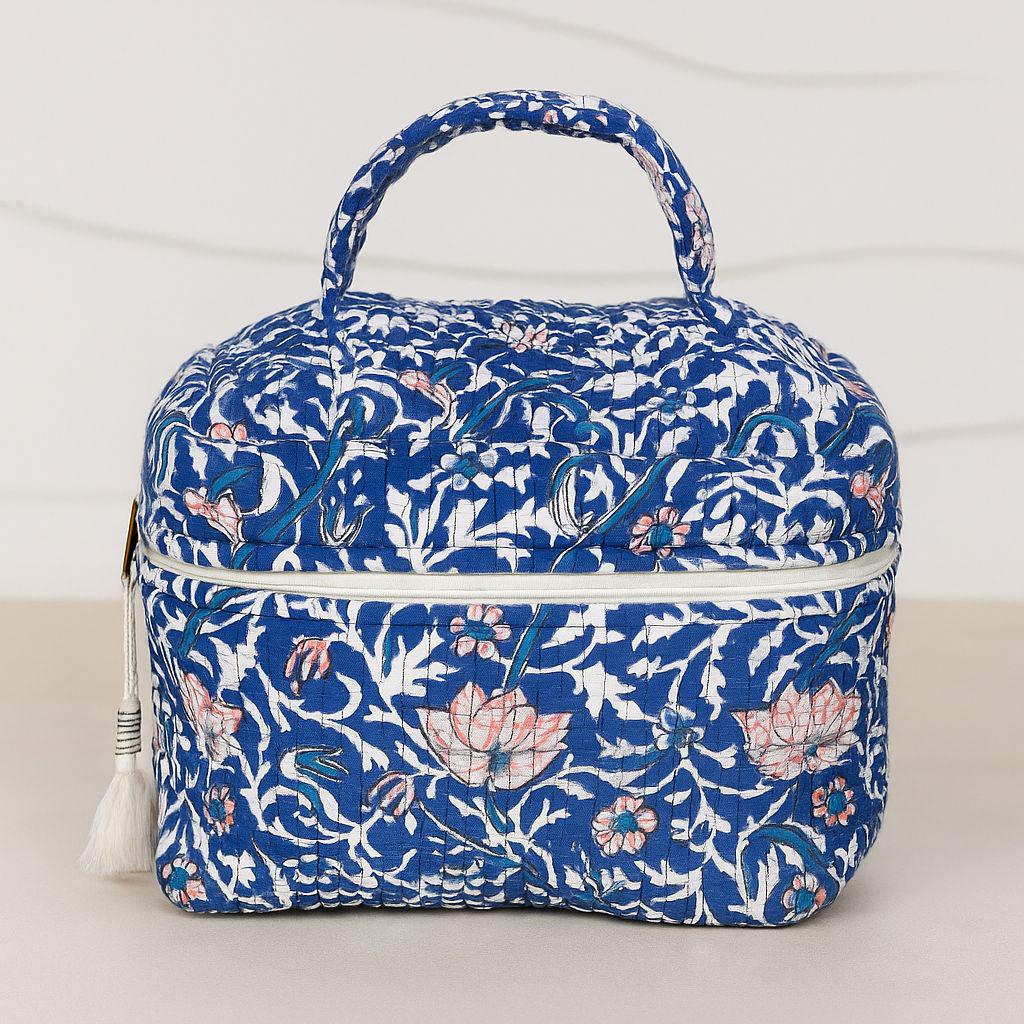 Vanity Pouch- Blue paisley